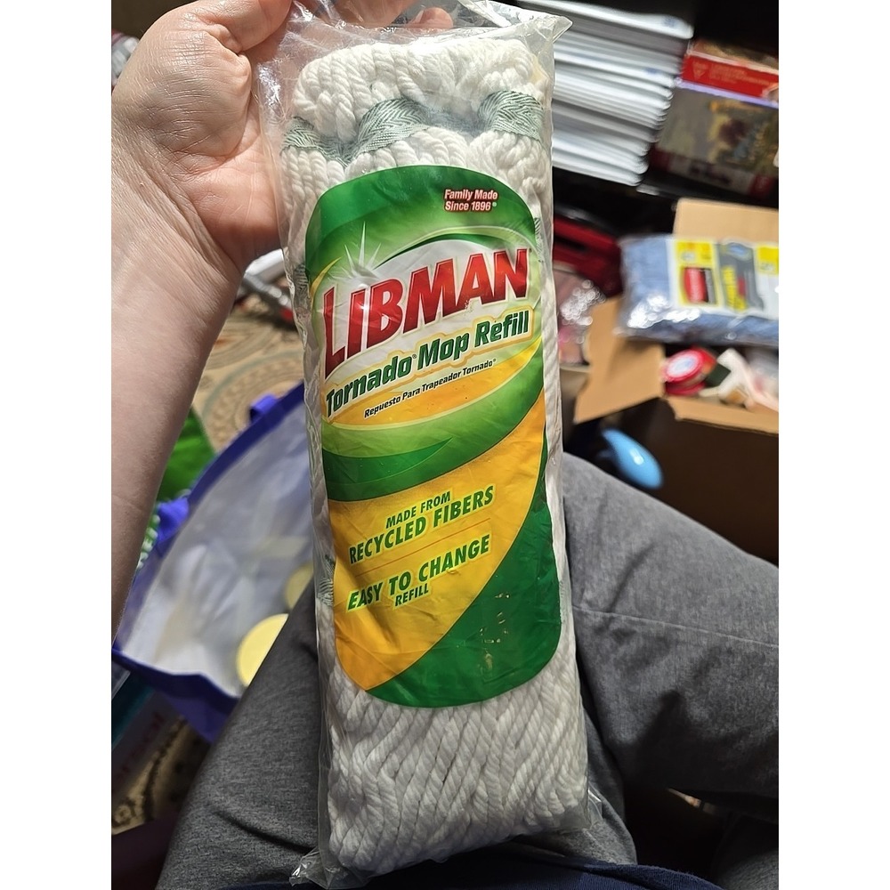 NEW! Libman Tornado Mop Easy to Change Refill Made from Recycled Fibers #02031